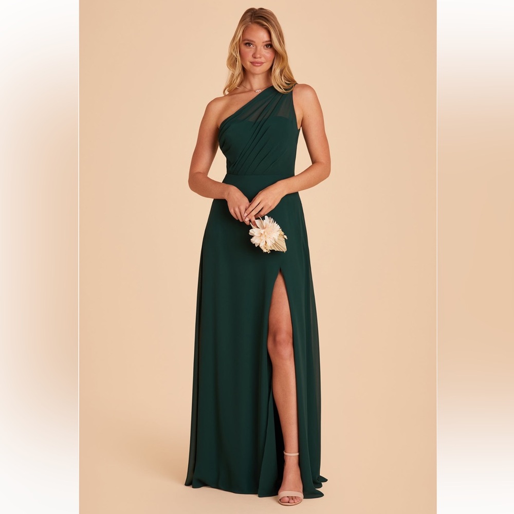 Birdy grey Kira dress chiffon emerald One-Shoulder Dress